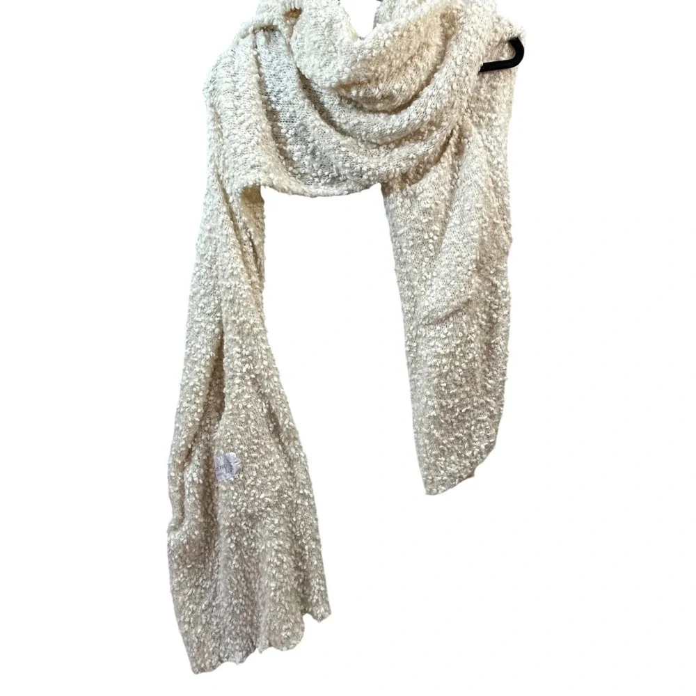 Demdaco Giving Shawl Cream Popcorn Knit Oversized Pockets Wrap Scarf 80